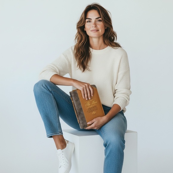 Divinity Boutique/X-Large Faux Leather Bible Cover/11"L x 8"W - Picture 2 of 16